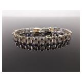 .925 Sterling Silver Panther / Leopard Head Clasp Bracelet