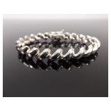 .925 Sterling Silver Disco Link Bracelet