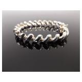 .925 Sterling Silver Disco Link Bracelet
