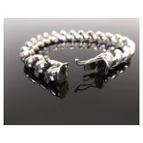 .925 Sterling Silver Disco Link Bracelet