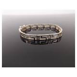 .925 Sterling Silver Greek Key Bracelet