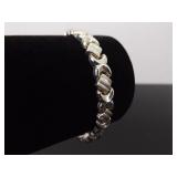 .925 Sterling Silver Hugs and Kisses Bracelet