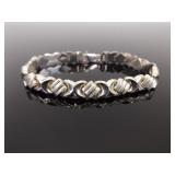 .925 Sterling Silver Hugs and Kisses Bracelet