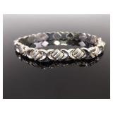 .925 Sterling Silver Hugs and Kisses Bracelet