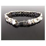 .925 Sterling Silver Hugs and Kisses Bracelet