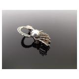 .925 Sterling Silver Art Nouveau Filigree Brooch