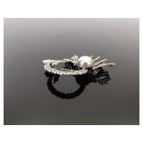 .925 Sterling Silver Art Nouveau Filigree Brooch