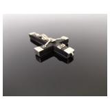 .925 Sterling Silver and Ebony Christian Cross Pendant