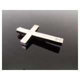 .925 Sterling Silver and Ebony Christian Cross Pendant