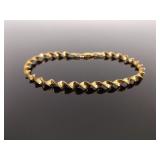 .925 Sterling Silver Twist Vermeil Bracelet and Necklace Set