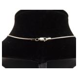 .925 Sterling Silver Sodalite Cabochon Pendant Necklace