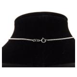 .925 Sterling Silver Aqua Crystal Pendant Necklace
