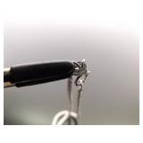 .925 Sterling Silver Aqua Crystal Pendant Necklace