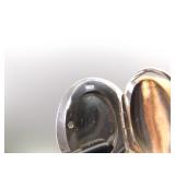 .925 Sterling Silver Sodalite Cabochon Locket Pendant Necklace