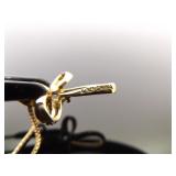 .925 Sterling Silver Topaz Cross Vermeil Pendant Necklace