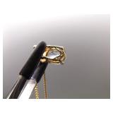 .925 Sterling Silver Topaz and Diamond Accented Vermeil Pendant Necklace