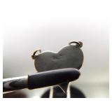 .925 Sterling Silver Inlayed Turquoise Chip Heart Pendant Necklace