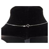 .925 Sterling Silver Amethyst Cabochon Pendant Necklace