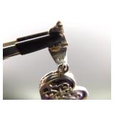 .925 Sterling Silver Charoite Heart Pendant Necklace