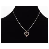 12k Black Hills Gold .925 Sterling Silver Heart Pendant Necklace