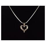 12k Black Hills Gold .925 Sterling Silver Heart Pendant Necklace
