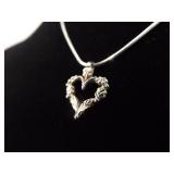 12k Black Hills Gold .925 Sterling Silver Heart Pendant Necklace