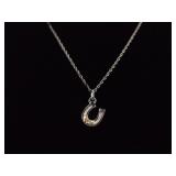 12k Black Hills Gold .925 Sterling Silver Horseshoe Pendant Necklace