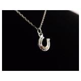 12k Black Hills Gold .925 Sterling Silver Horseshoe Pendant Necklace