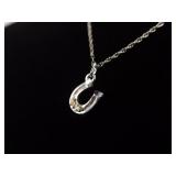 12k Black Hills Gold .925 Sterling Silver Horseshoe Pendant Necklace