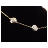 .925 Sterling Silver Crystal Multi Tone Necklace