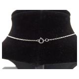 .925 Sterling Silver Crystal Solitaire Pendant Necklace
