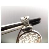 .925 Sterling Silver Art Nouveau Pendant Necklace