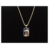 .925 Sterling Silver Diamond Eye Eagle Vermeil Pendant Necklace