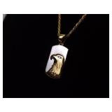 .925 Sterling Silver Diamond Eye Eagle Vermeil Pendant Necklace