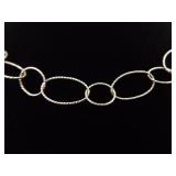 .925 Sterling Silver Delicate Hoop Necklace
