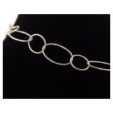 .925 Sterling Silver Delicate Hoop Necklace