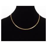 .925 Sterling Silver Herringbone Vermeil Necklace