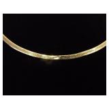.925 Sterling Silver Herringbone Vermeil Necklace