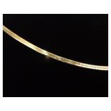 .925 Sterling Silver Herringbone Vermeil Necklace