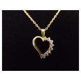 .925 Sterling Silver Crystal Heart Vermeil Earring, Pendant, and Necklace Set