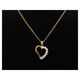 .925 Sterling Silver Crystal Heart Vermeil Earring, Pendant, and Necklace Set