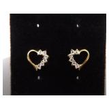 .925 Sterling Silver Crystal Heart Vermeil Earring, Pendant, and Necklace Set
