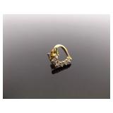 .925 Sterling Silver Crystal Heart Vermeil Earring, Pendant, and Necklace Set