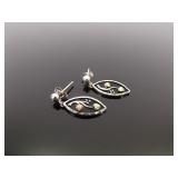 12k Black Hills Gold .925 Sterling Silver Leaf Dangle Post Earrings