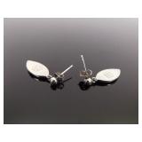 12k Black Hills Gold .925 Sterling Silver Leaf Dangle Post Earrings