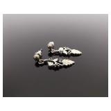 .925 Sterling Silver Black Hills Gold Overlay Leaf Dangle Post Earrings