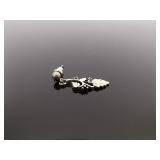 .925 Sterling Silver Black Hills Gold Overlay Leaf Dangle Post Earrings