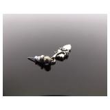 .925 Sterling Silver Black Hills Gold Overlay Leaf Dangle Post Earrings