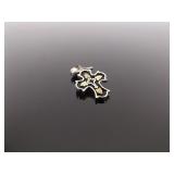 12k Black Hills Gold .925 Sterling Silver Cross Dangle Post Earrings