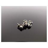 12k Black Hills Gold .925 Sterling Silver Cross Dangle Post Earrings